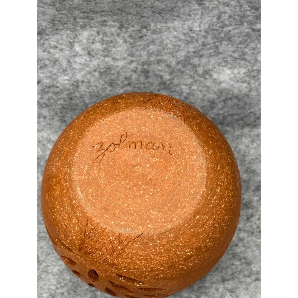 Zolman Studio Pottery Terracotta Tree of Life Cutout Tea Light Candle Holder 4